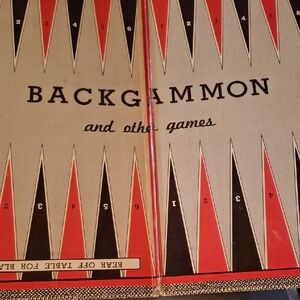 Classic Backgammon Board Red Black Chess Checkers Double Sided